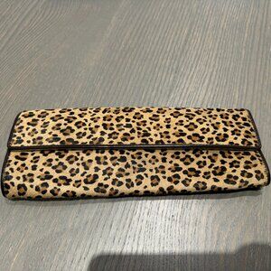ALDO Leopard Print Hair Material Clutch with Gold Detail